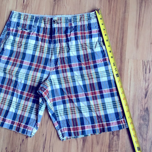 American Eagle Distressed Plaid Shorts Blue Size 32 Men’s - Picture 6 of 15